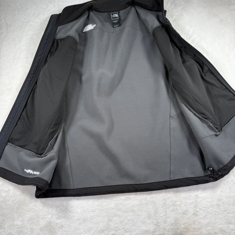 The North Face Mens Apex Bionic Softshell Vest Black Large Full Zip Fleece Lined